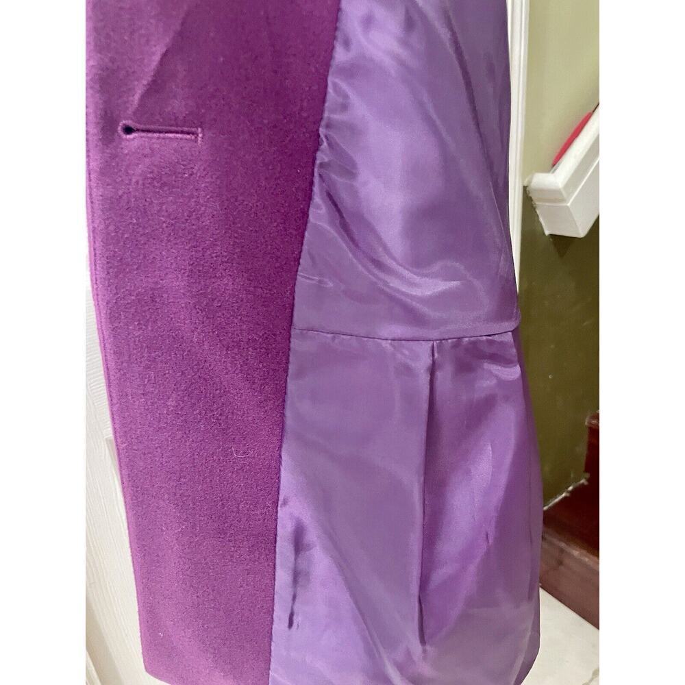JH COLLECTION COAT 3/4 PEACOAT CROPPED CRANBERRY PURPLE SZ 1X MINIMALIST CHIC - Picture 11 of 11